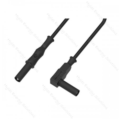 2350-IEC-200N 200cm Banana Plug/Right Angle Plug Black