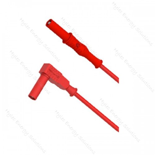 2357-IEC-150R 150cm Banana plug/right angle plug - Red