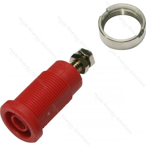 3265-C-R Red 4mm Banana Socket with Hex Nuts 1