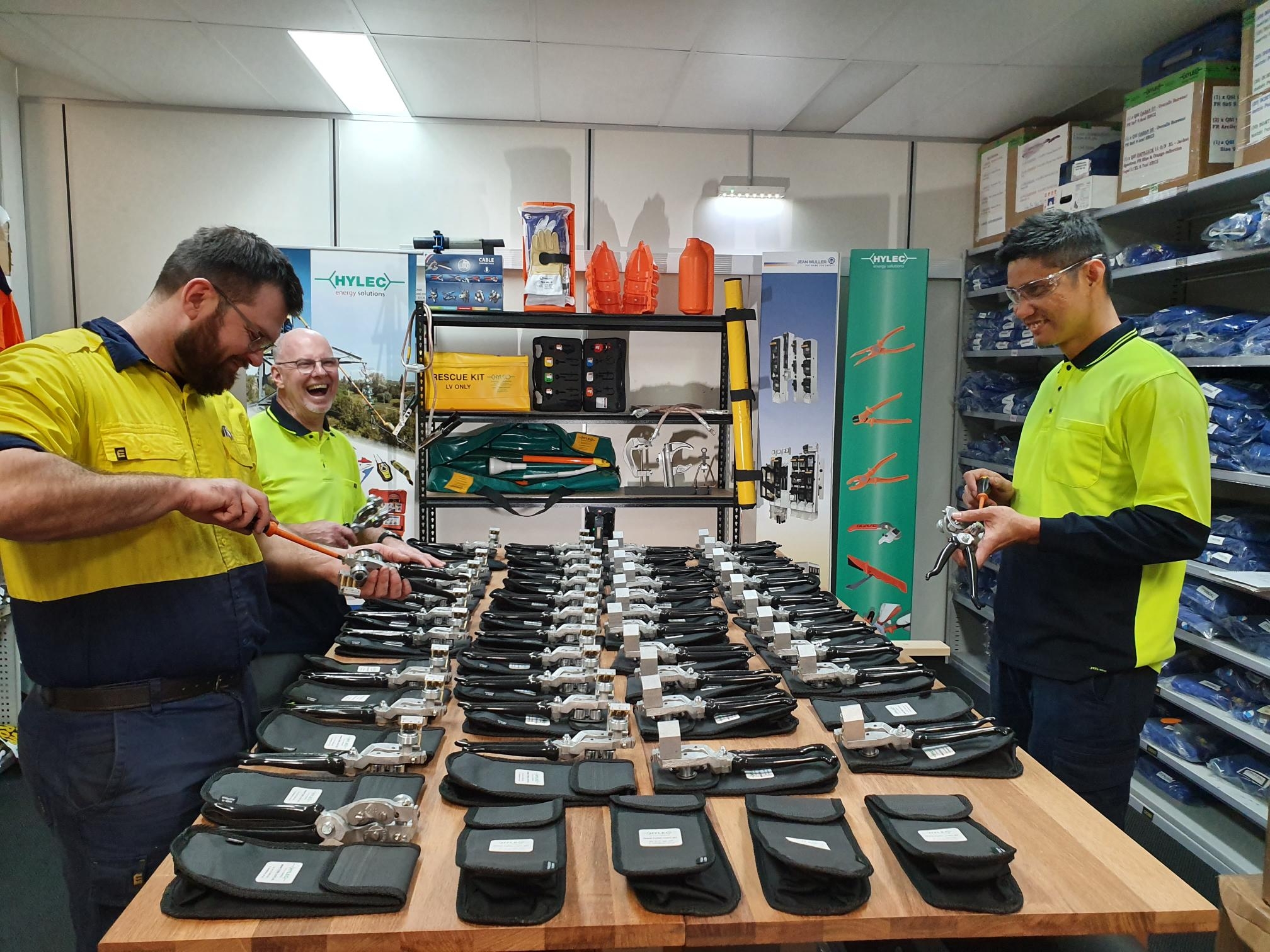 Hylec Energy Solutions Team Preparing Cable strippers for the Rail Industry